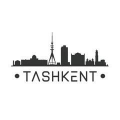 Fototapeta premium A striking silhouette of Tashkent s skyline with prominent tower
