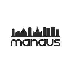 Fototapeta premium A silhouette of a city skyline with the name manaus below