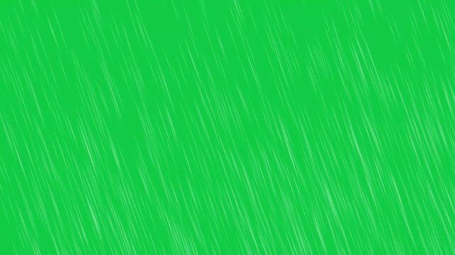 Heavy Rain Animation on Green Screen Background
