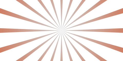 Obraz premium Vibrant radial burst background with warm terracotta and white gradient stripes emanating from a central point for energetic design and graphic elements