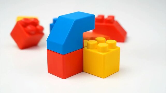 Colorful Plastic Building Blocks Arranged Together.