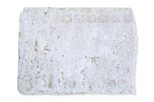 blank slab of weathered marble isolated