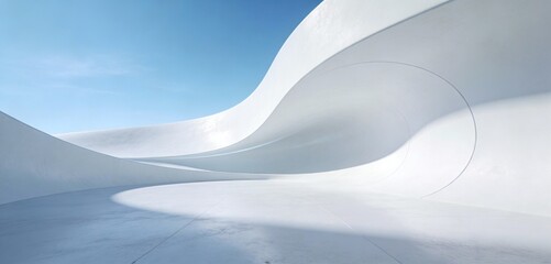 Organic Curved White Architecture with Clean Lines