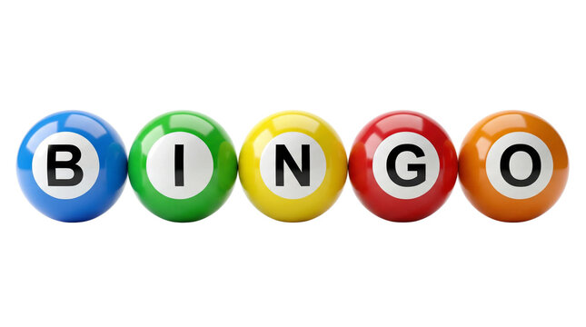Colorful Bingo Balls Spelling BINGO isolated PNG with Transparent Background