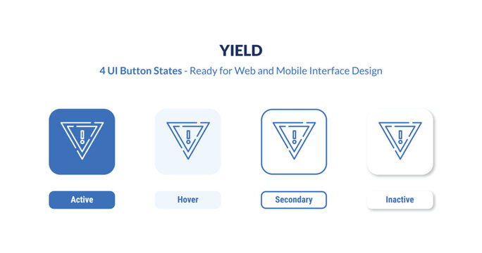 yield 4-state UI button. Outline icon kit from marketing collection. Thin linear yield, grain, plant editable vector. Minimal yield sign for web and mobile interface