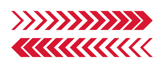 Fototapeta premium Red chevron arrows indicating direction left and right