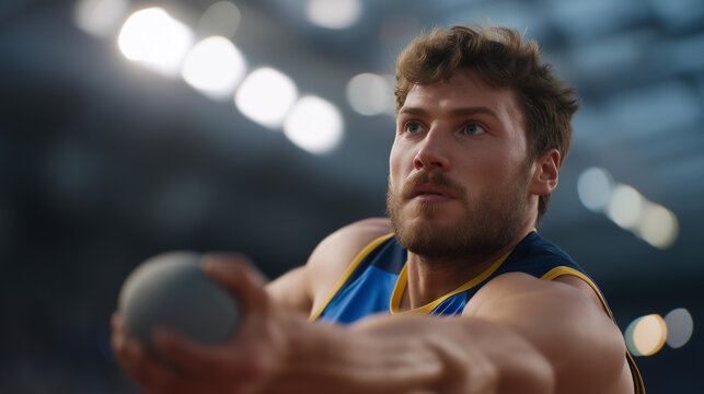 Elite hammer thrower releasing at the perfect moment achieving maximum distance in a world championship, perfect for elite athletics, hammer throw technique, world record performance, championship