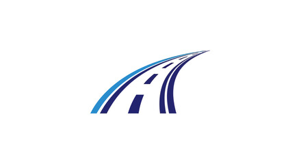 Fototapeta premium Abstract Curved Road Design Representing Forward Movement And Digital Connectivity