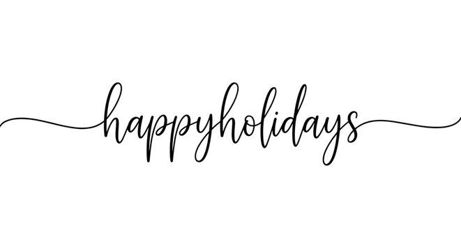 Elegant handwritten script 'happy holidays' text in a flowing cursive font creating a festive and joyful seasonal