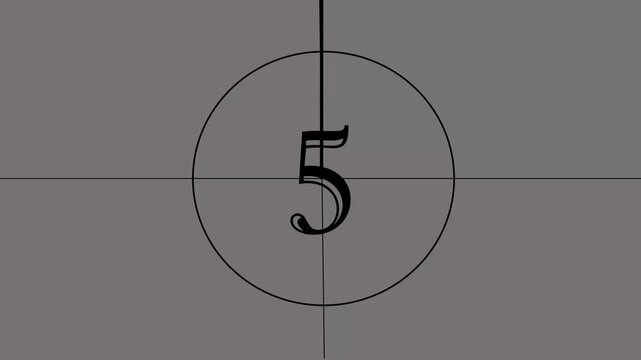 Vintage Film Countdown Leader with Number 8 retro