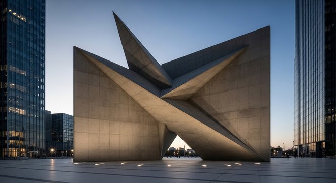 Abstract geometric sculpture architecture