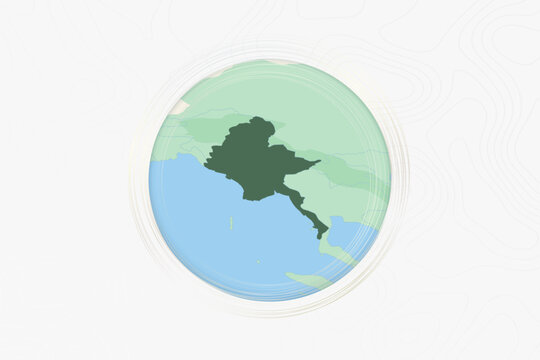 Stylized Map of Myanmar with Neighboring Areas.
