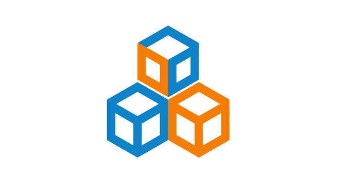 Abstract Geometric Cubes, Modern Design Representing Digitalization, Concept and Technology