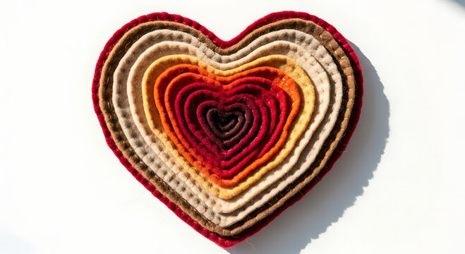 Decoraci&oacute;n tapiz con forma de coraz&oacute;n estilo tufting 