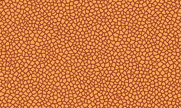 Seamless reptile skin pattern vector with organic scale texture in warm orange tones. Abstract animal skin background, textile prints, fashion design, wallpaper, packaging and surface pattern design.