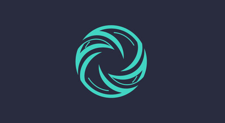 Abstract Geometric Design with Teal Elements on a Dark Background Creative Concept