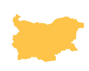 Map of Bulgaria, sign silhouette. World Map Globe. Vector Illustration isolated on white background. Europe continent.