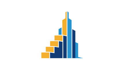 Obraz premium Abstract Geometric Illustration Depicting Urban Growth and Financial Development