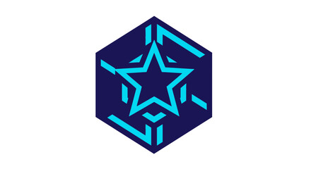 Obraz premium Abstract Geometric Star Design Inside a Hexagon Shape in a Modern And Stylish Way