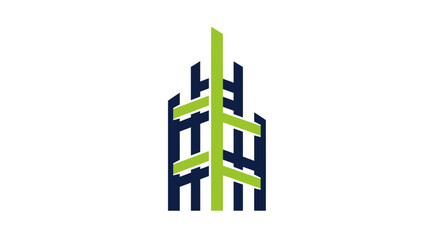 Abstract Geometric Structure: Architectural Form Blending Natural Elements Creatively