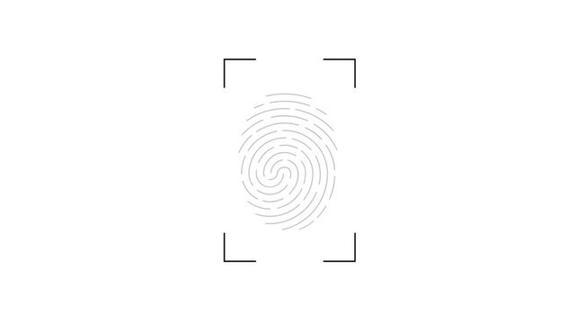 Fingerprint Scanning Animation Biometric Security Verification
