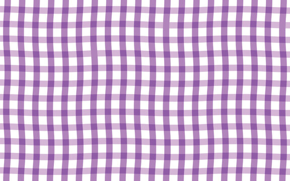 Purple gingham pattern with soft watercolor texture. Warm cheerful plaid background ideal for fabric, wallpaper, packaging, stationery, kitchen and summer designs vector