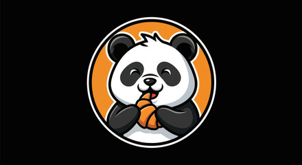 Cartoon panda with treat illustration © yanto