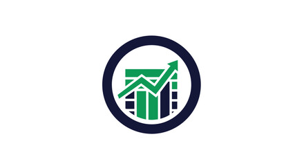 Fototapeta premium Business Growth And Financial Progress Shown In A Circular Emblem Design