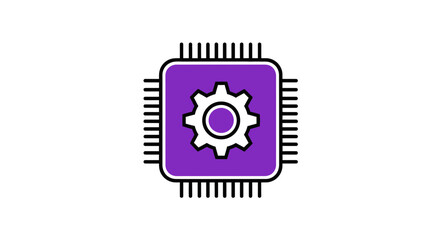 Fototapeta premium Digital Technology And Computing, Processing, Gear, Microchip, Circuit Board Conceptualization