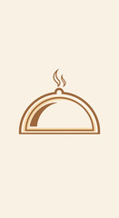 Obraz premium Elegant Vector Illustration of a Serving Cloche Depicting Culinary Arts and Gastronomy Design