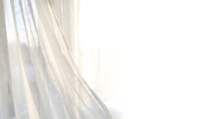 Obraz premium Soft White Sheer Curtains with Gentle Morning Light
