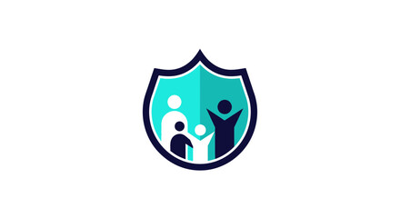 Obraz premium Family Shield: Symbol of Unity, Protection, and Care in a Modern, Abstract Style
