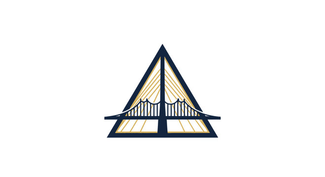 Geometric Architectural Bridge Symbol Design On White Background For Branding Purposes