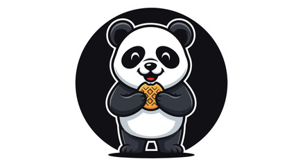 Cartoon panda holding waffle © Zero