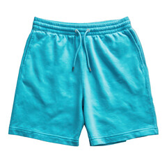 A pair of light blue shorts Isolated transparent on white background