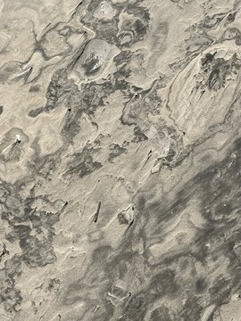 oil pollution in the sand on the beach