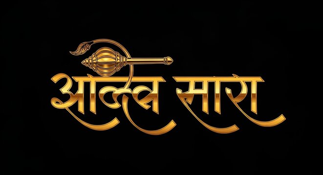 Hanuman Jayanti golden Hindi calligraphy design banner, lord hanuman, indian god, jai bajarang bali, jai shree ram.