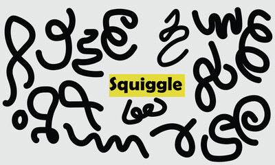 Obraz premium : Minimalist squiggle style illustration in bold blue on a light gray background