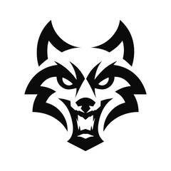 Obraz premium Angry wolf head vector illustration .
