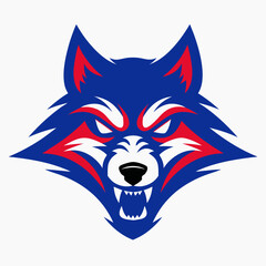 Fototapeta premium Angry wolf head vector illustration .