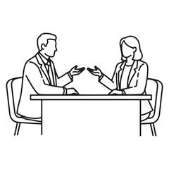 Fototapeta premium Professional discussion between two individuals at a meeting table