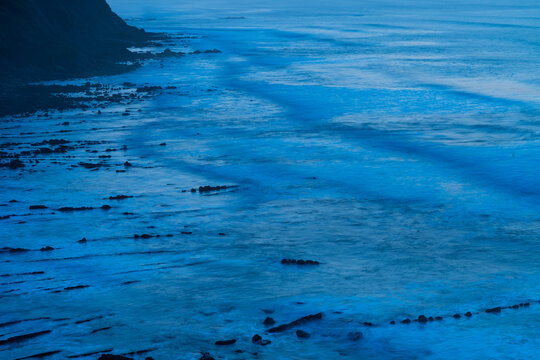 Sunset landscape near Barrika beach in the Province of Bizkaia, Basque Country Autonomous Community, Spain, Europe