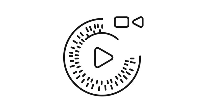 Play button icon with circular design.