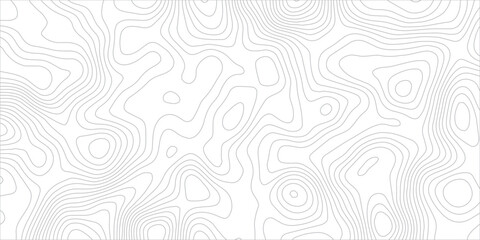 Obraz premium Minimalist Gray Topographic Contour Lines on White Background with Abstract Terrain Elevation Pattern, Modern Cartography Map Texture Vector Design.