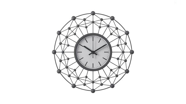 Geometric wire frame wall clock with white face time