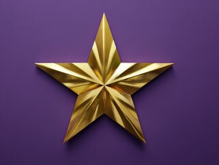 Obraz premium golden star excellence symbol isolated on a red background