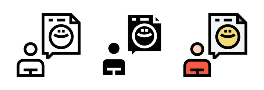 Conjunto de iconos de retroalimentaci&oacute;n positiva. Opini&oacute;n favorable, comentario aprobado, satisfacci&oacute;n del cliente, evaluaci&oacute;n positiva, experiencia satisfactoria. Ilustraci&oacute;n vectorial