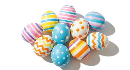 Fototapeta premium Easter eggs decorated for easter day with colorful patterns and designs