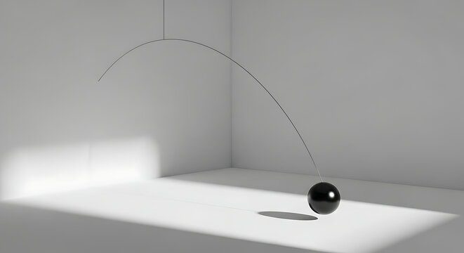 A black ball is being thrown into the air and captured in mid-flight against a white background.