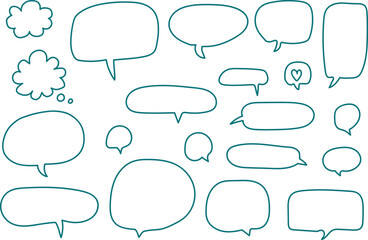 Fototapeta premium Hand-drawn speech bubbles and text balloon, Vector Design